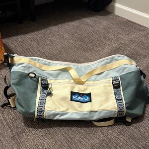 KAVU Blue and Cream Duffel Bag